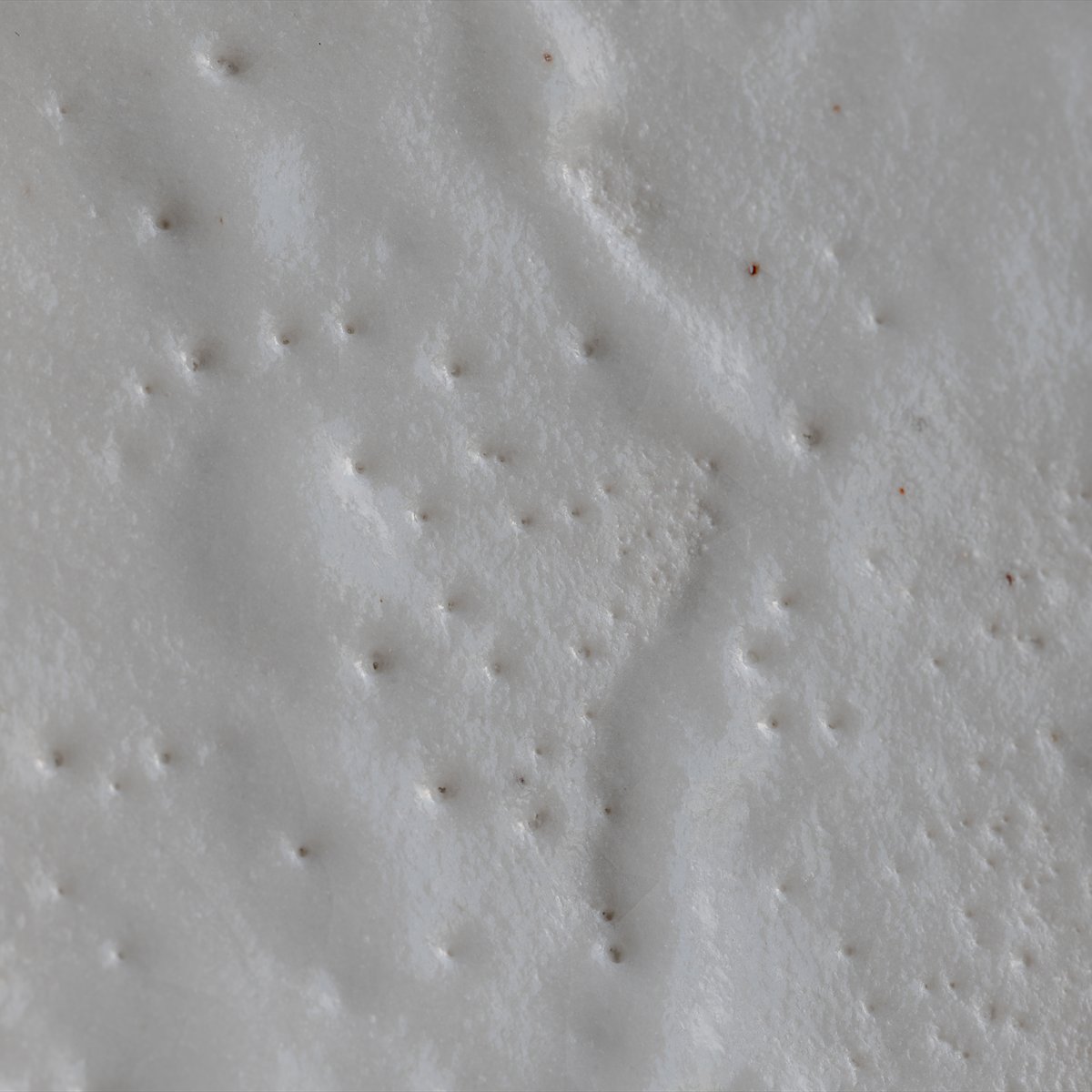 The surface of white Shino glaze